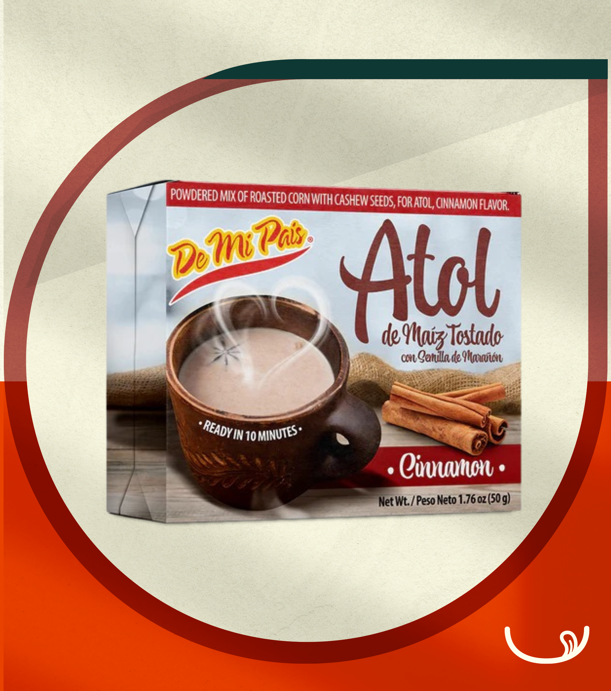 Atol de Maíz Tostado con Canela – De Mi País 50g