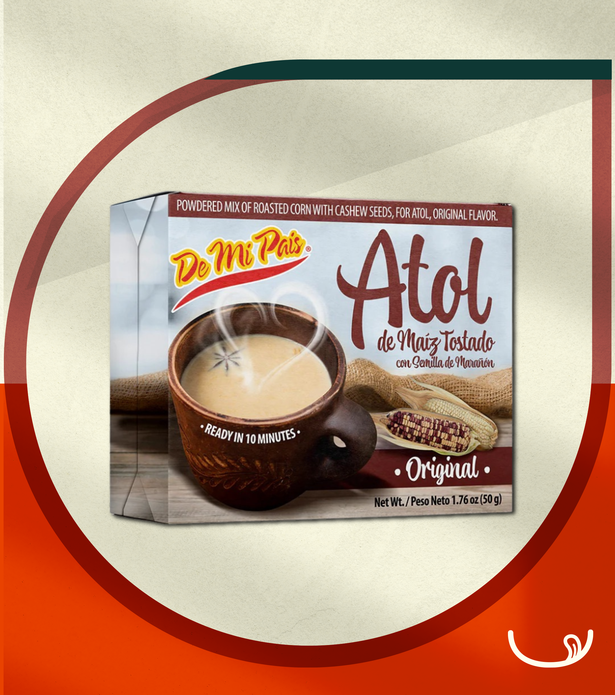 Atol de Maíz Tostado Original – De Mi País 50g