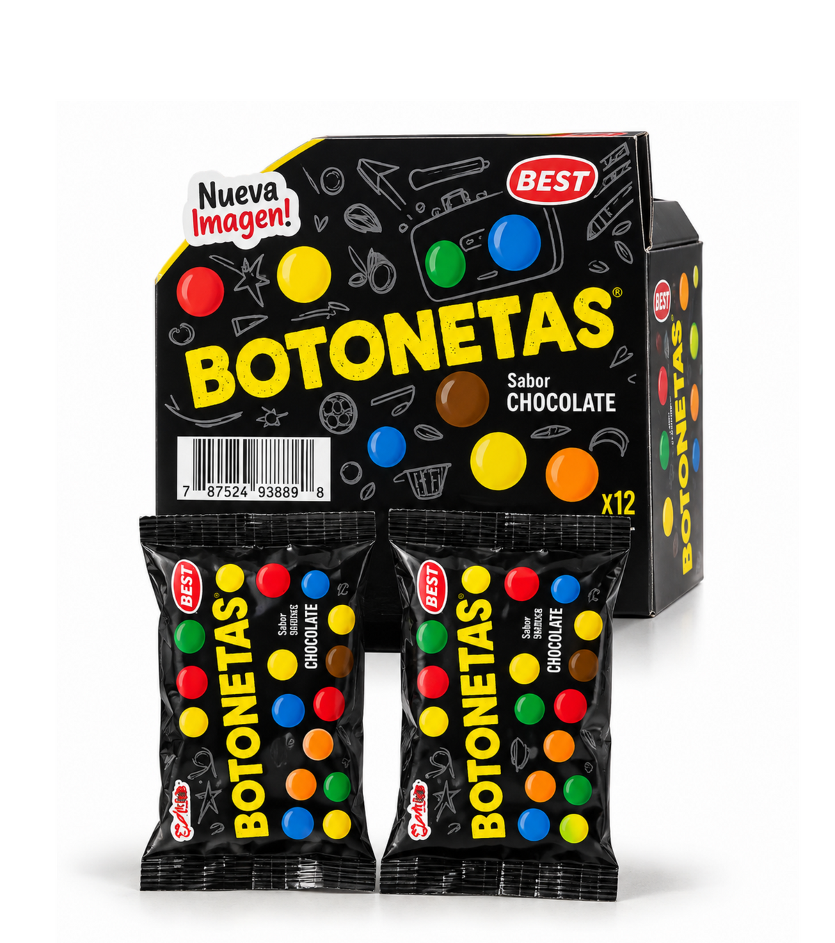 Botonetas Best – Sabor Chocolate ( Ristra x12 )