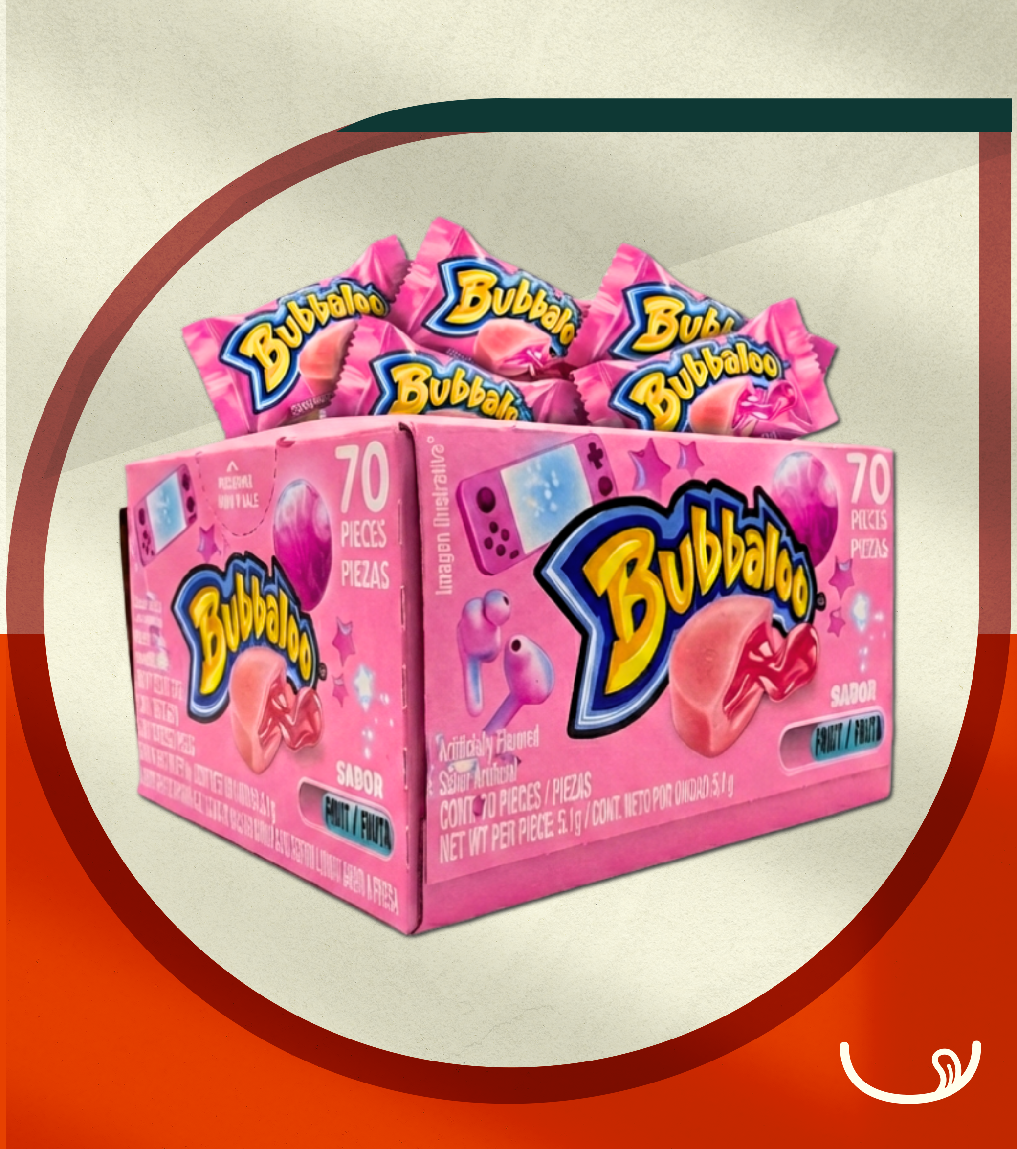 Chicle "Bubbaloo Fruit" 70 piezas 357g