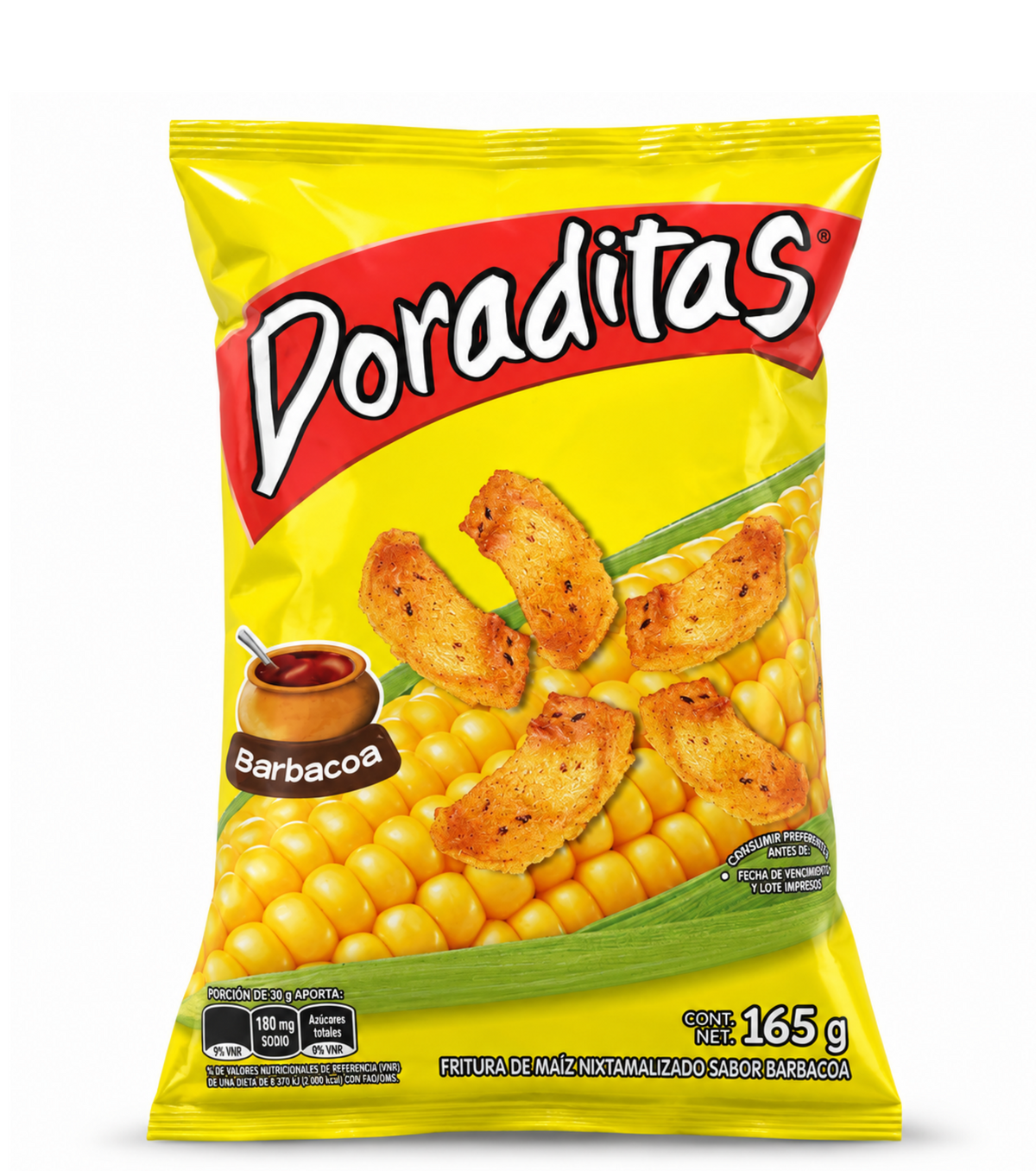 Doraditas barbacoa Kerrrico Imports Ltd, snack de chips crujientes con sabor a barbacoa en envase de 165g