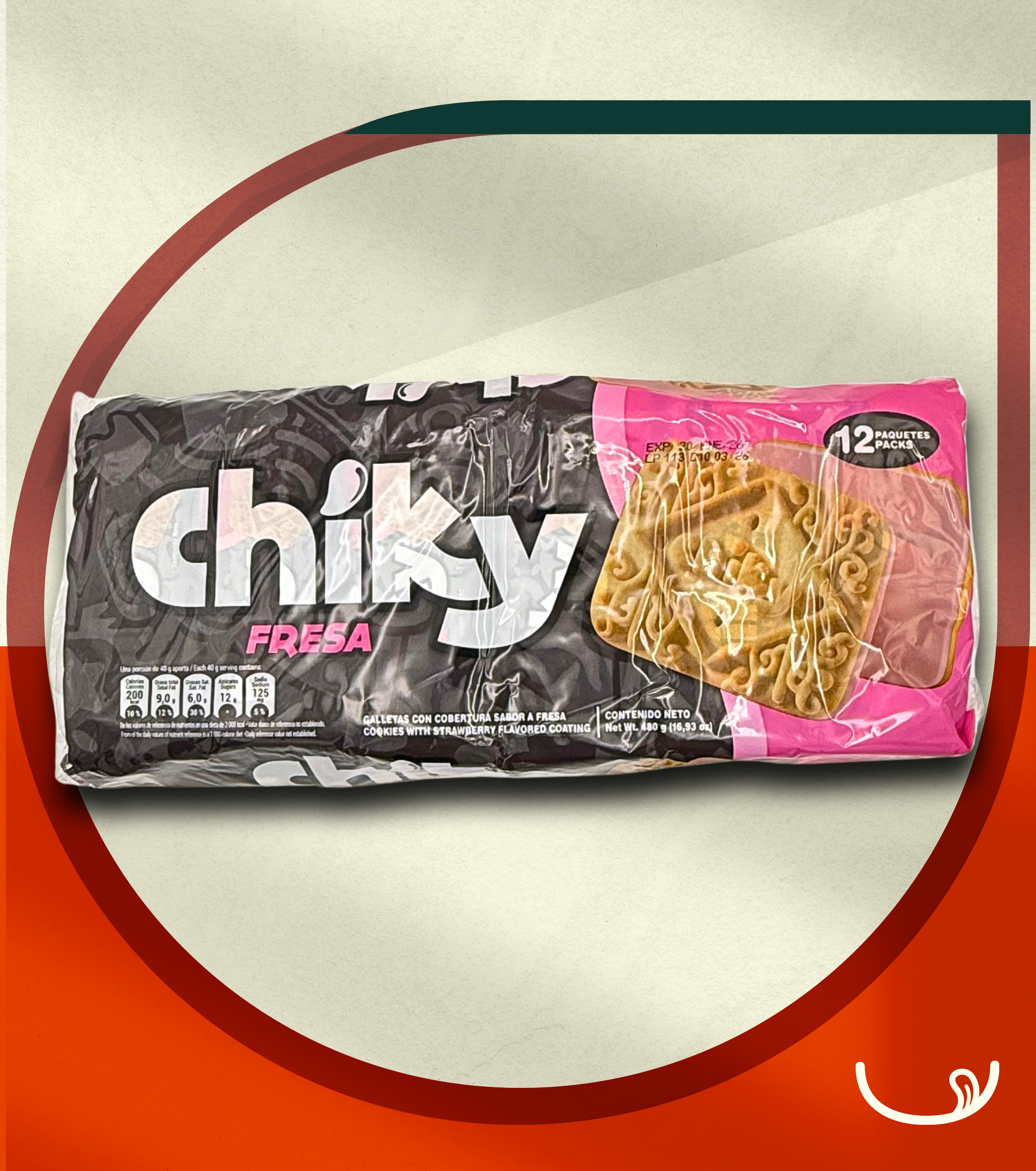 Galletas Chiky Fresa – 12 Paquetes