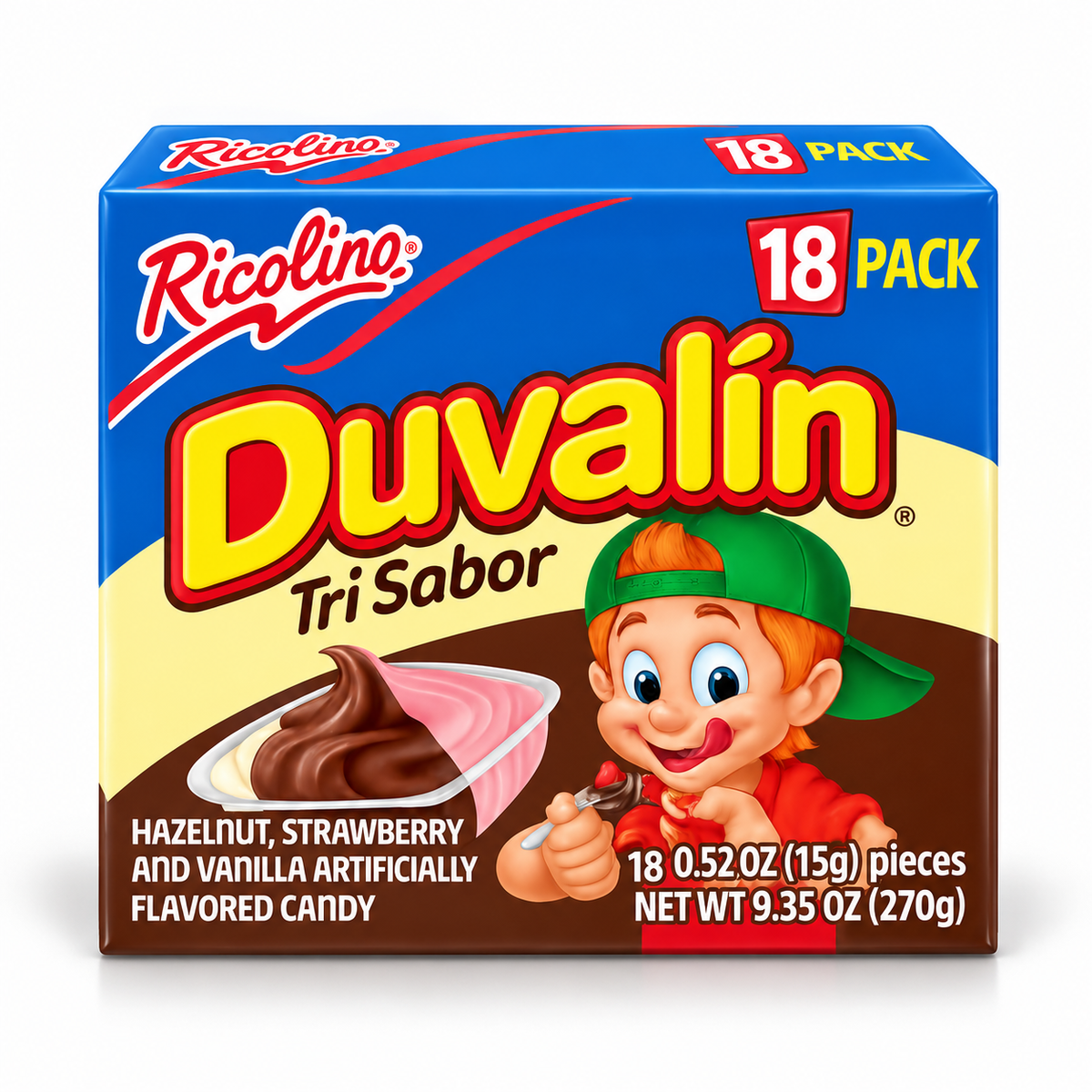 Duvalín Tri Sabor Ricolino – 18 unidades