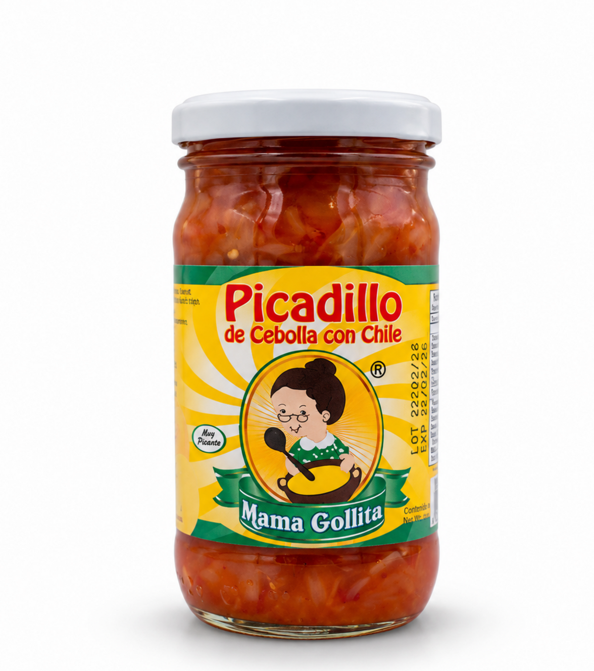 Picadillo de cebolla con chile Mama Gollita en frasco de 226g, condimento encurtido de Kerrrico Imports Ltd.