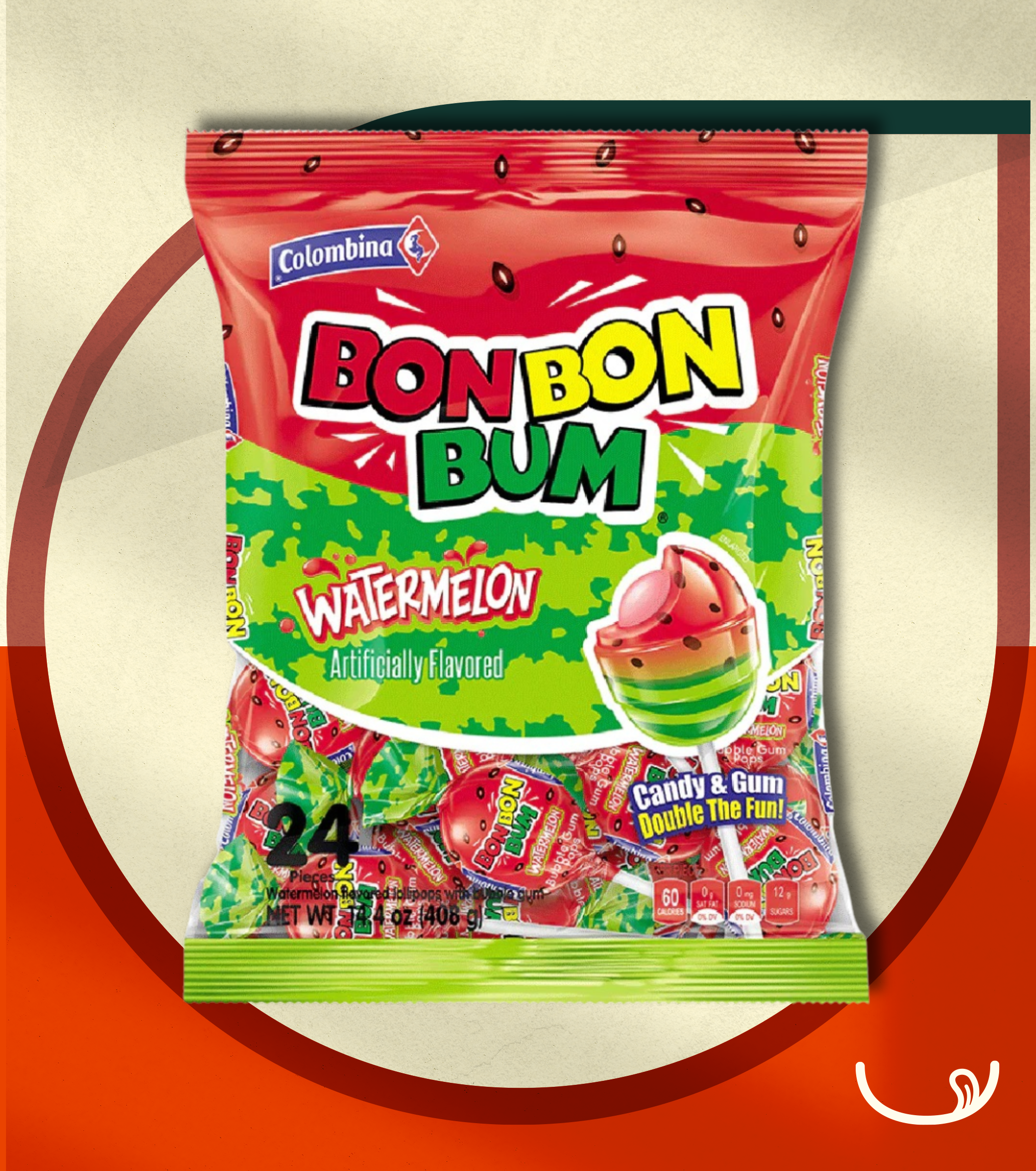 Bon Bon Bum – Sandía (Colombina, 24 unidades – 408 g)