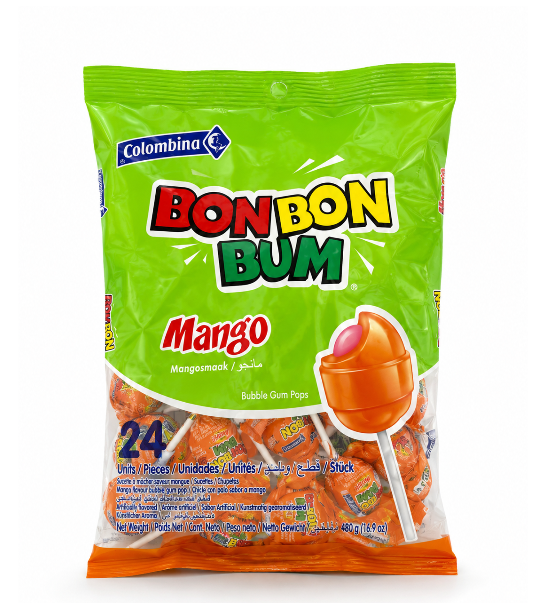 Bon Bon Bum Mango – 24 Units 408g🍭🇨🇴
