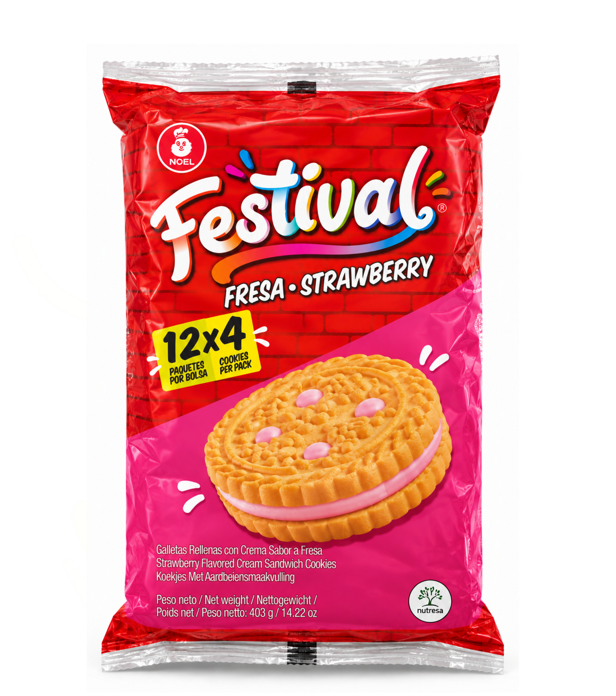 Galletas Festival Fresa 403g – 12 pack