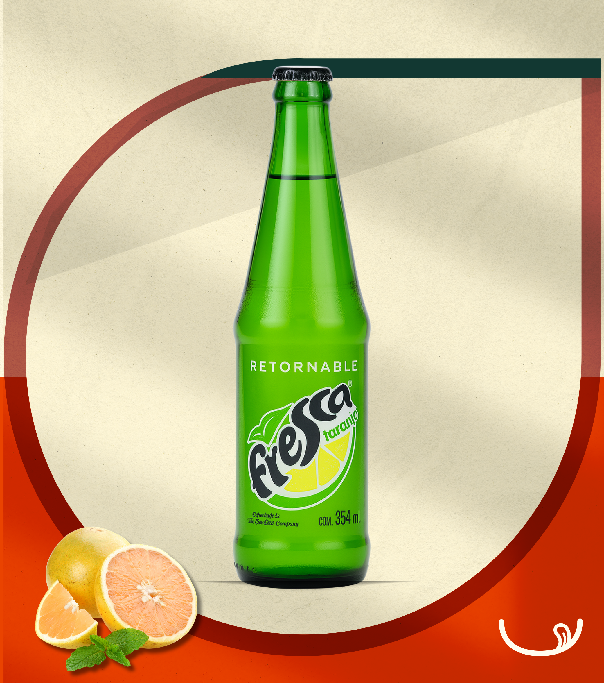 FRESH DRINK GRAPEFRUIT GLASS 354ML