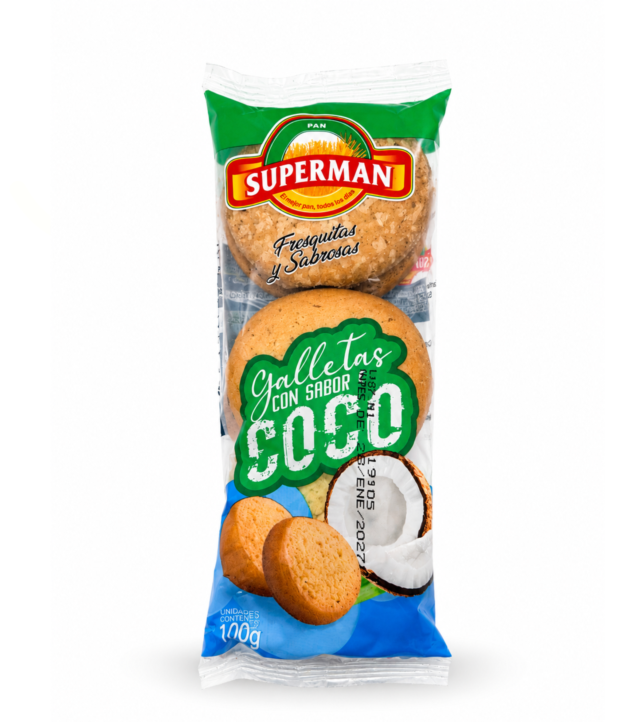 Galletas Sabor Coco Superman 100g