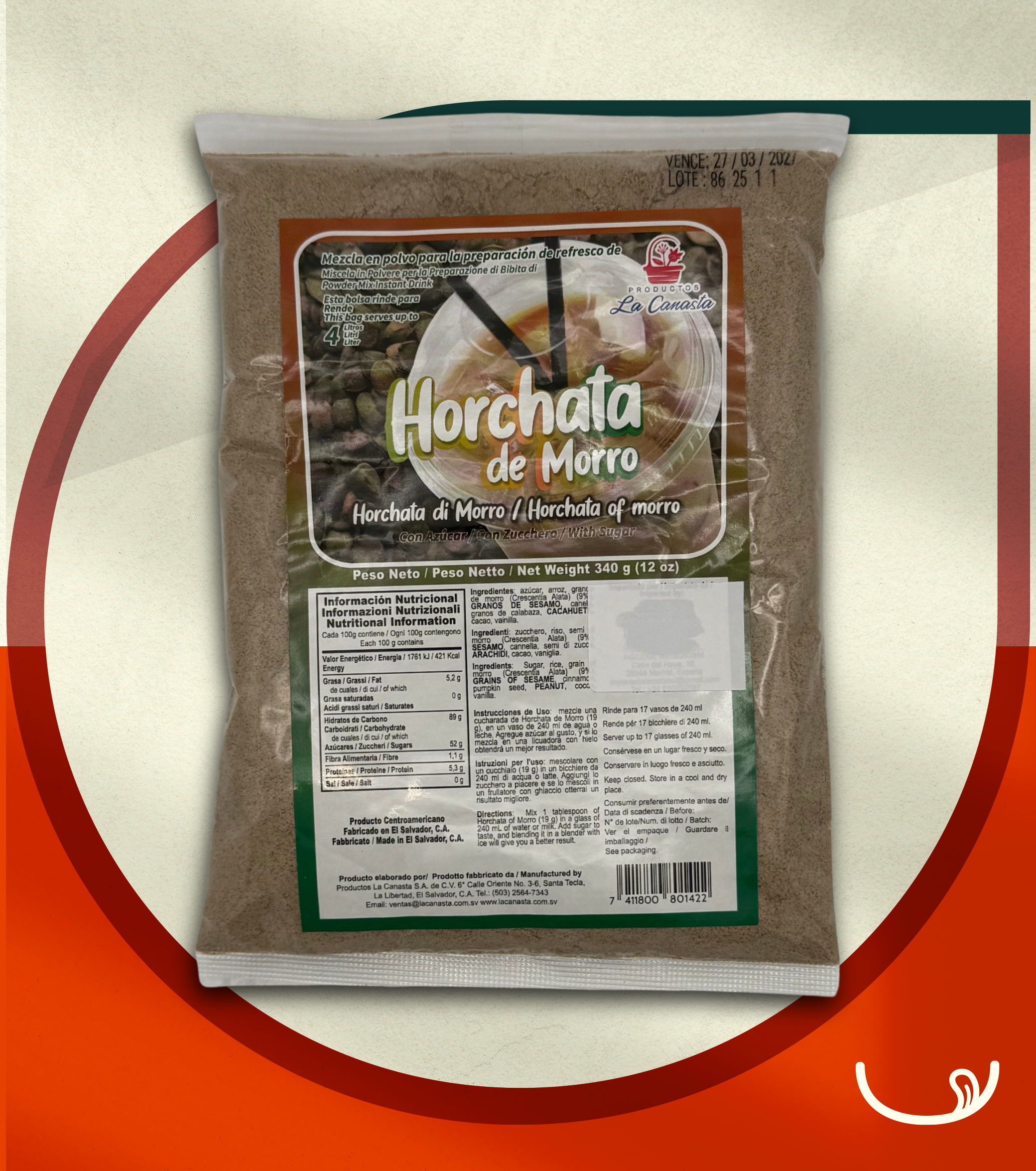 Horchata de Morro La Canasta – 340 g