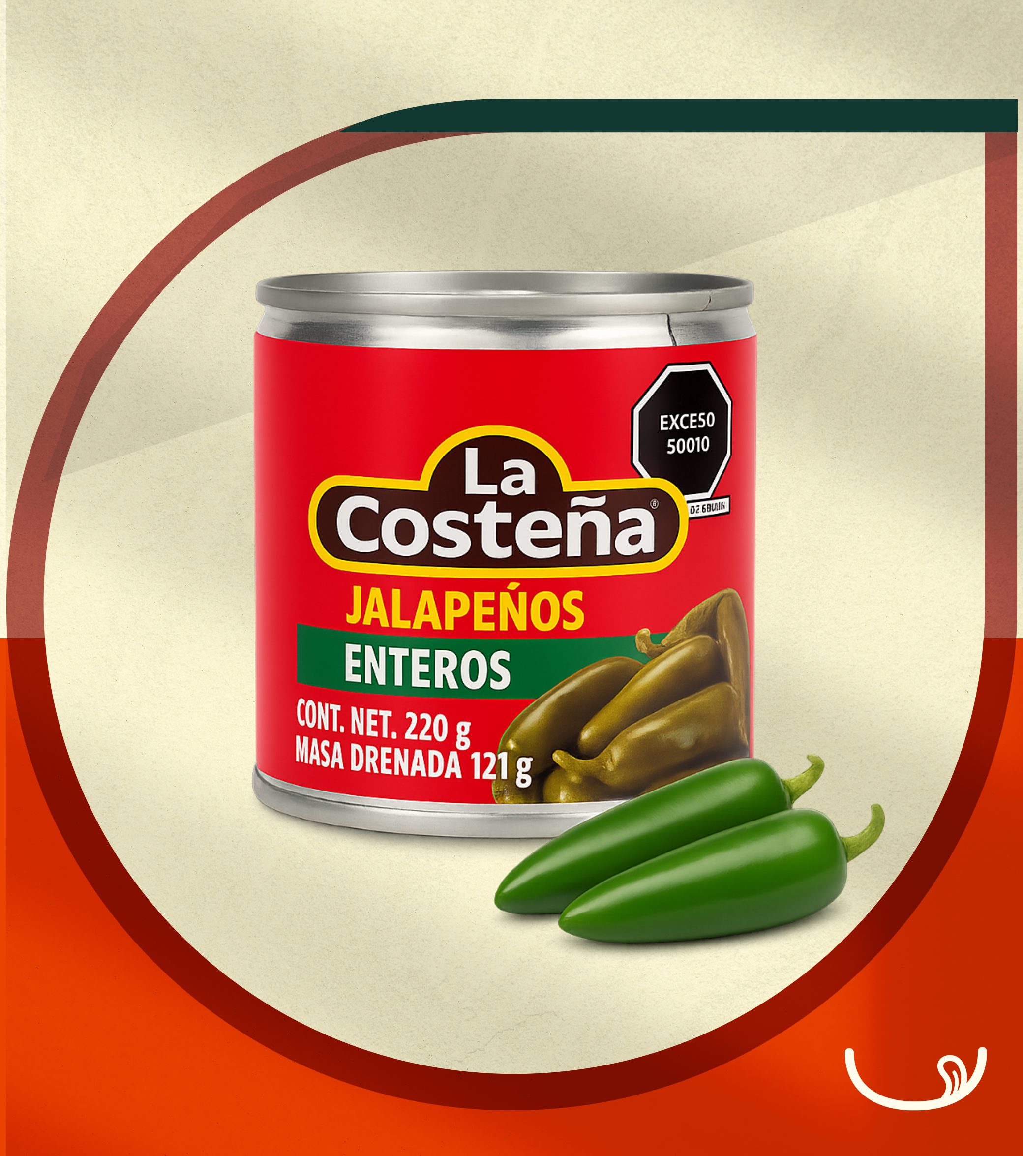 Jalapeño Entero – La Costeña (220g)