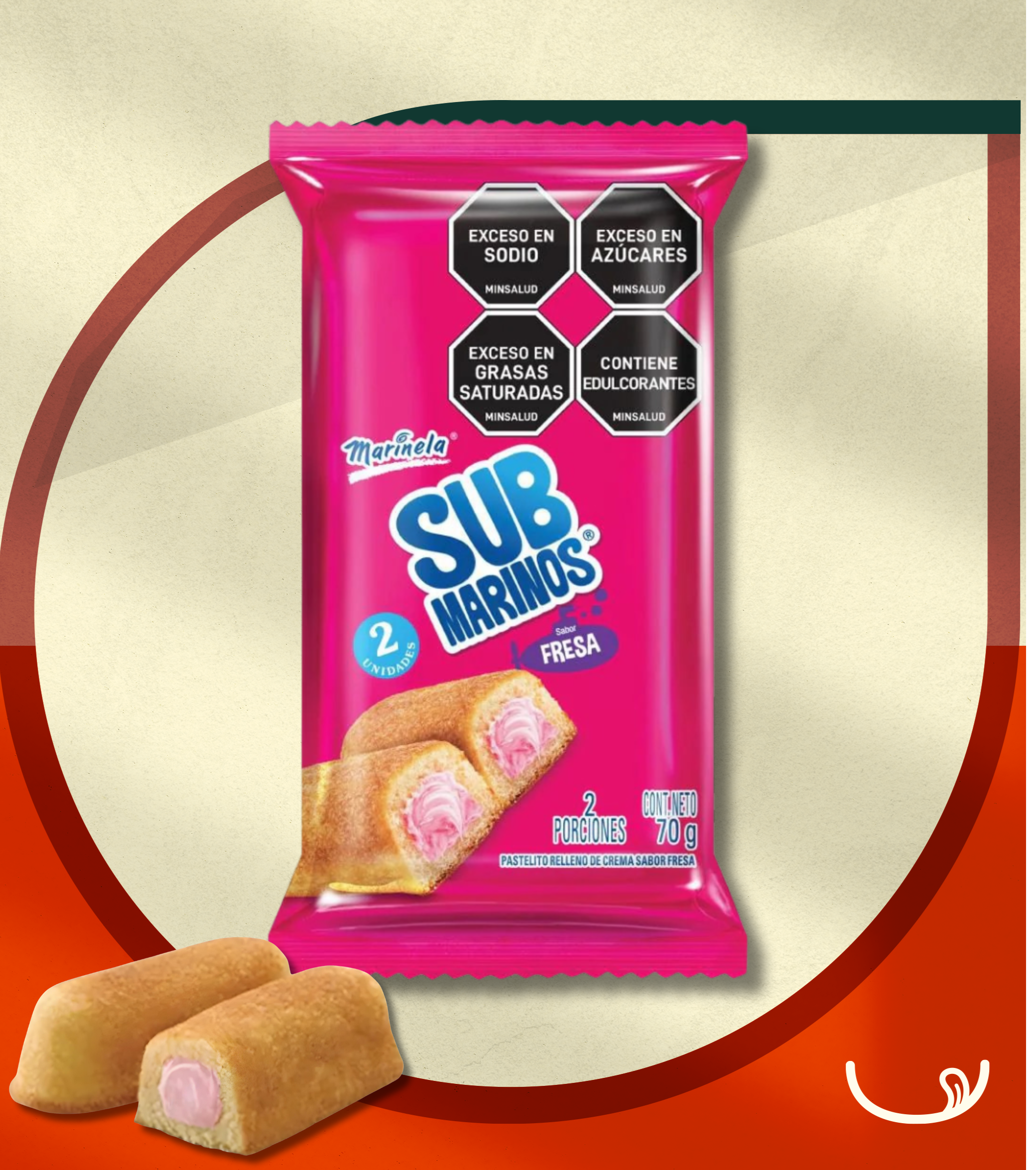 Submarinos Marinela – Fresa 70G
