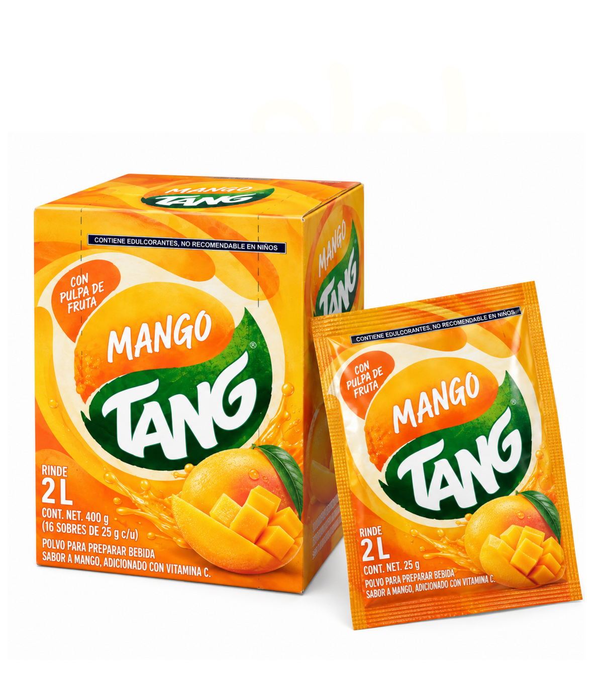 Bebida instantánea Tang Sabor Mango en paquete de 8, con polvo de sabor a mango en envase de Kerrrico Imports Ltd.